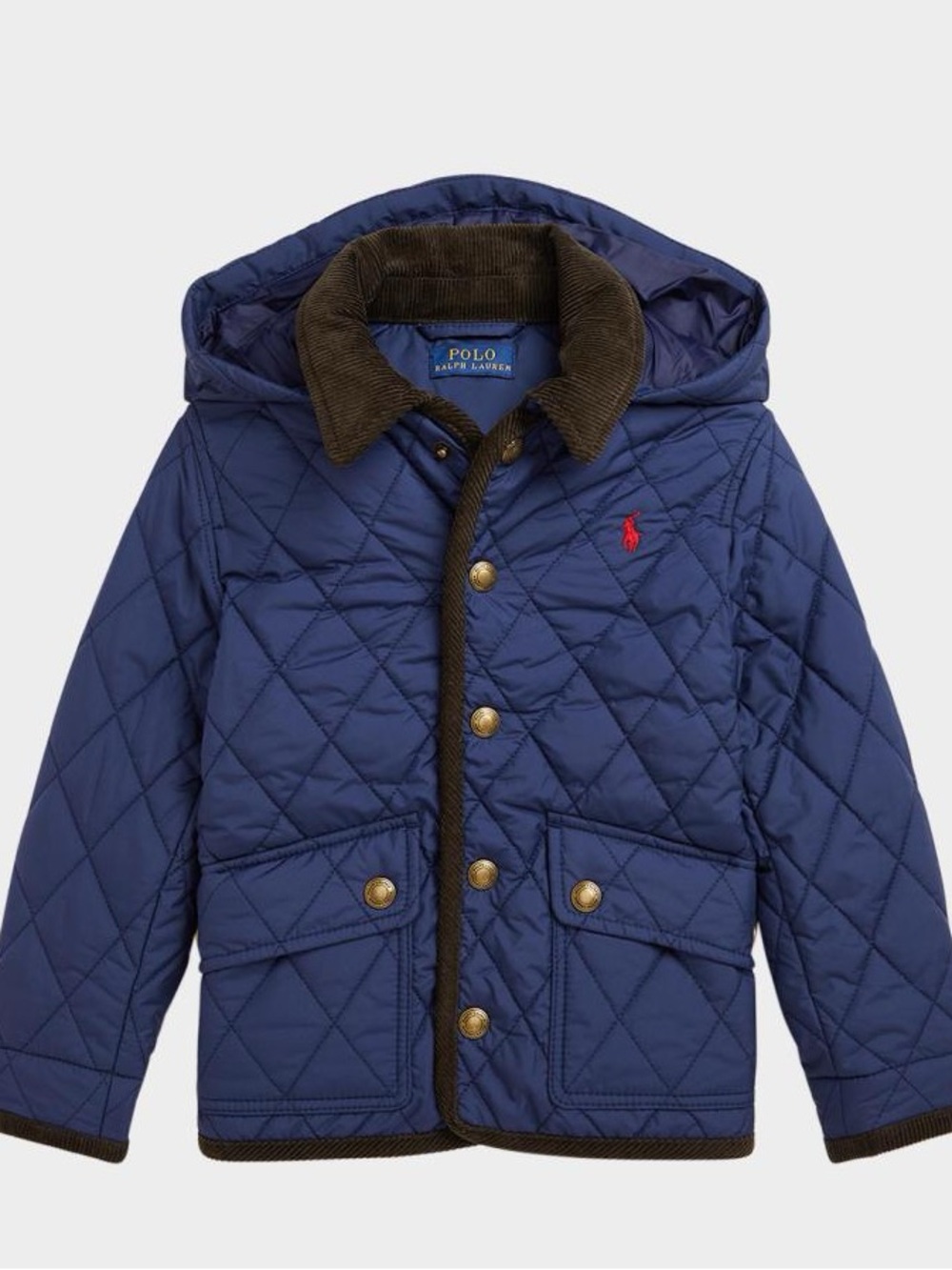 Polo by Ralph Lauren Navy Quilted Hooded Puffer Jacket Barn Jacket